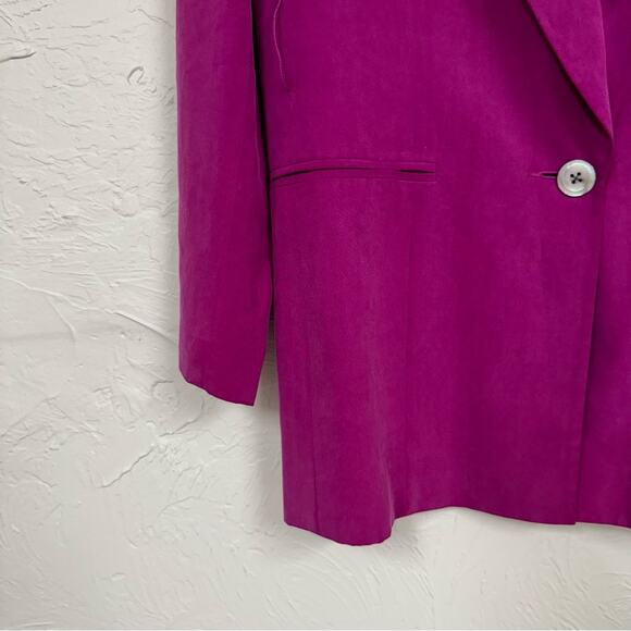 Vintage Classiques Entier Magenta Pink Silk Blazer Jacket Womens S Oversized - Picture 11 of 11